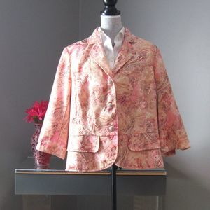 NEW Lane Bryant Pink & Coral 3/4 Sleeve Blazer 18